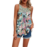 Women's Sleeveless Round Neck Printed Top from Eternal Gleams