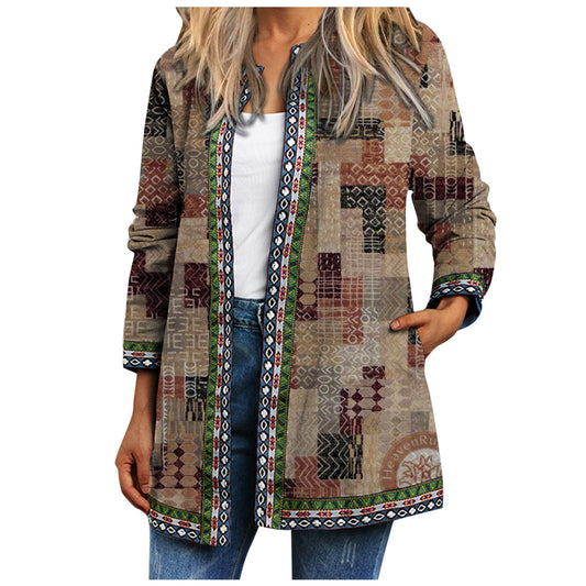 Women's Printed Long-sleeved Coat Cardigan from Eternal Gleams