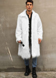 European And American Fall Winter Men Long Imitation Fur Coat Popular Men's Imitation Fox Fur Warm Coat