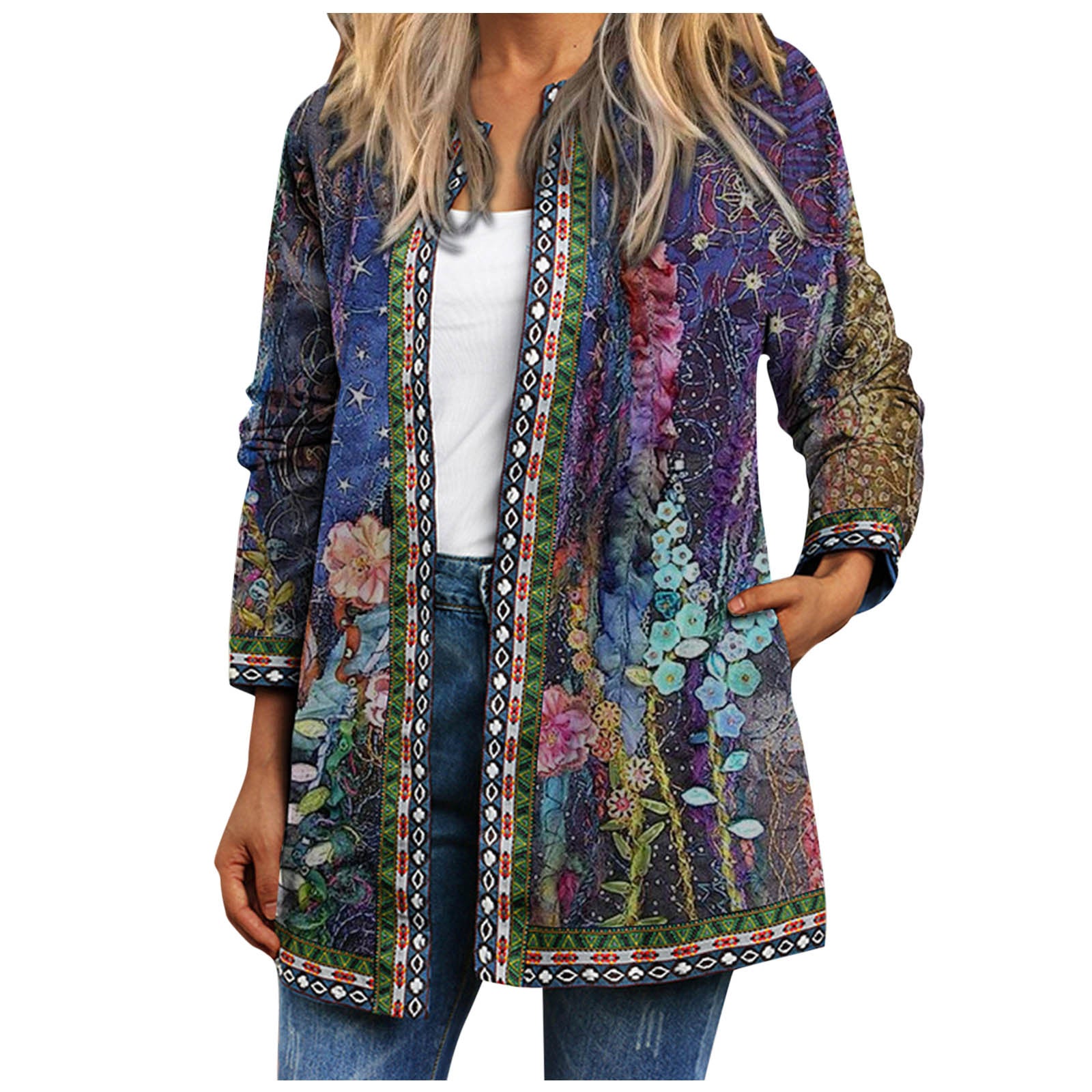 Women's Printed Long-sleeved Coat Cardigan from Eternal Gleams