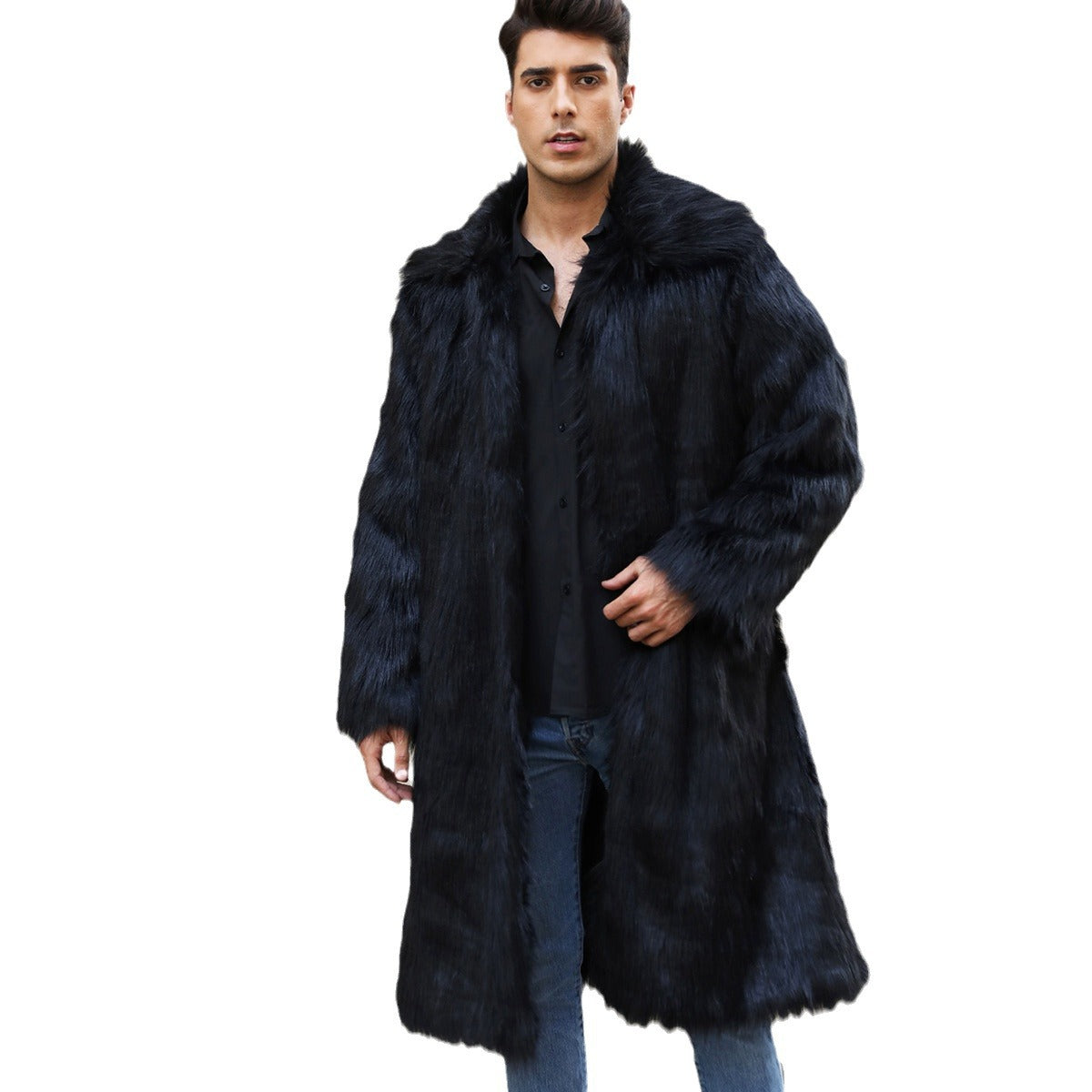 Urban Chic: European Men's Imitation Fur Coat from Eternal Gleams