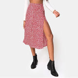 European And American Leopard Print Long Skirt High Waist Slit Hip Skirt from Eternal Gleams