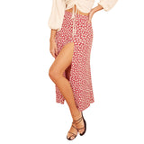 European And American Leopard Print Long Skirt High Waist Slit Hip Skirt from Eternal Gleams