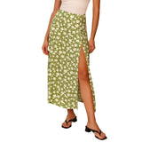 European And American Leopard Print Long Skirt High Waist Slit Hip Skirt from Eternal Gleams