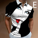 Men's Face Art Print Short Sleeve T-Shirt in various sizes