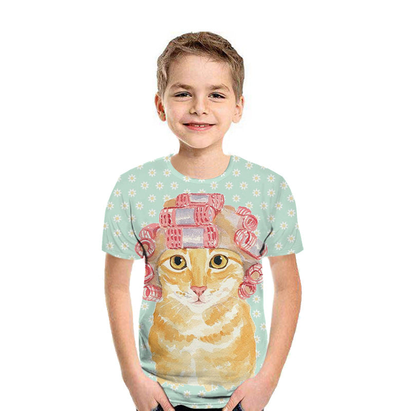 Casual 3D Printed Kids Short Sleeves from Eternal Gleams