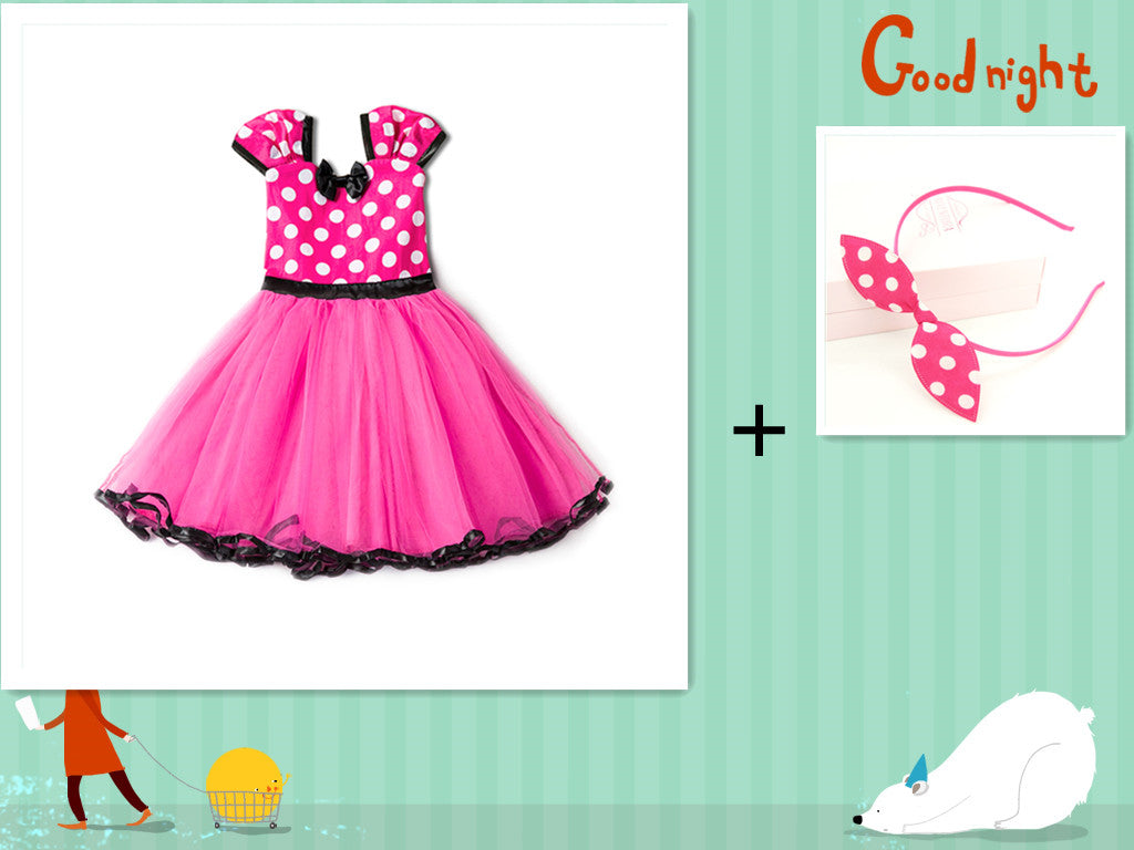 Sleeveless Polka Dot Bow Princess Dress for Girls from Eternal Gleams.