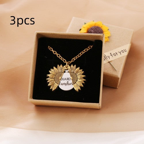 You Are My Sunshine Sunflower Necklace for Women and Men from Eternal Gleams