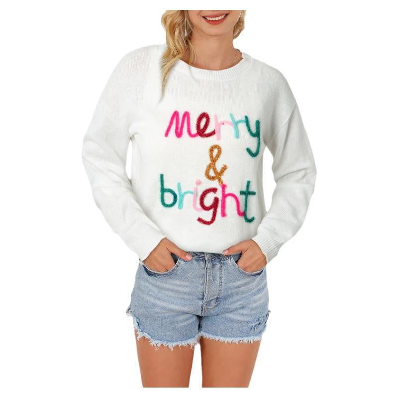 Urban Chic Letter Print Crew Neck Sweater from Eternal Gleams