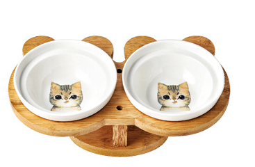 Purr-fect Harmony: Ceramic Pet Cat Bowl from Eternal Gleams