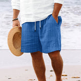 Men's cotton and linen lace striped shorts in various colors from Eternal Gleams