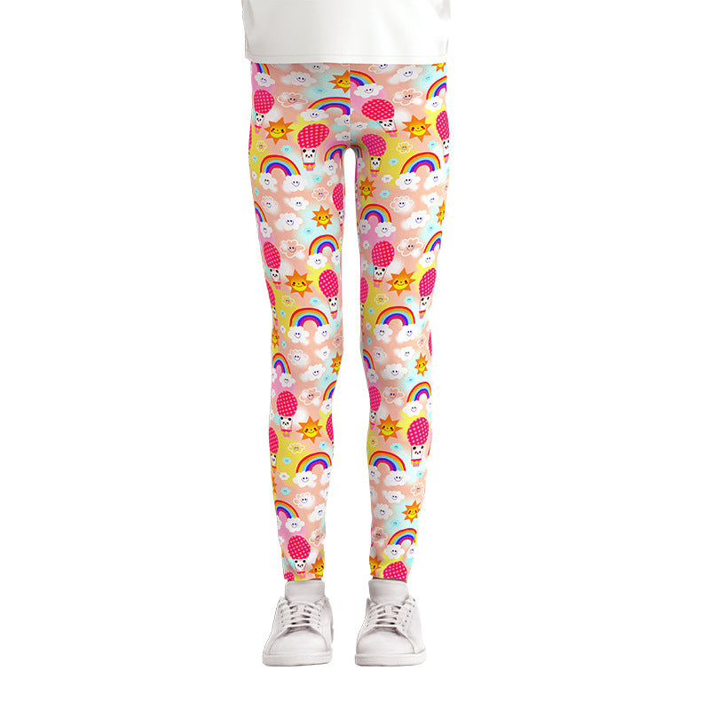 Whimsy Wonderland: Digital Print Girls Leggings from Eternal Gleams