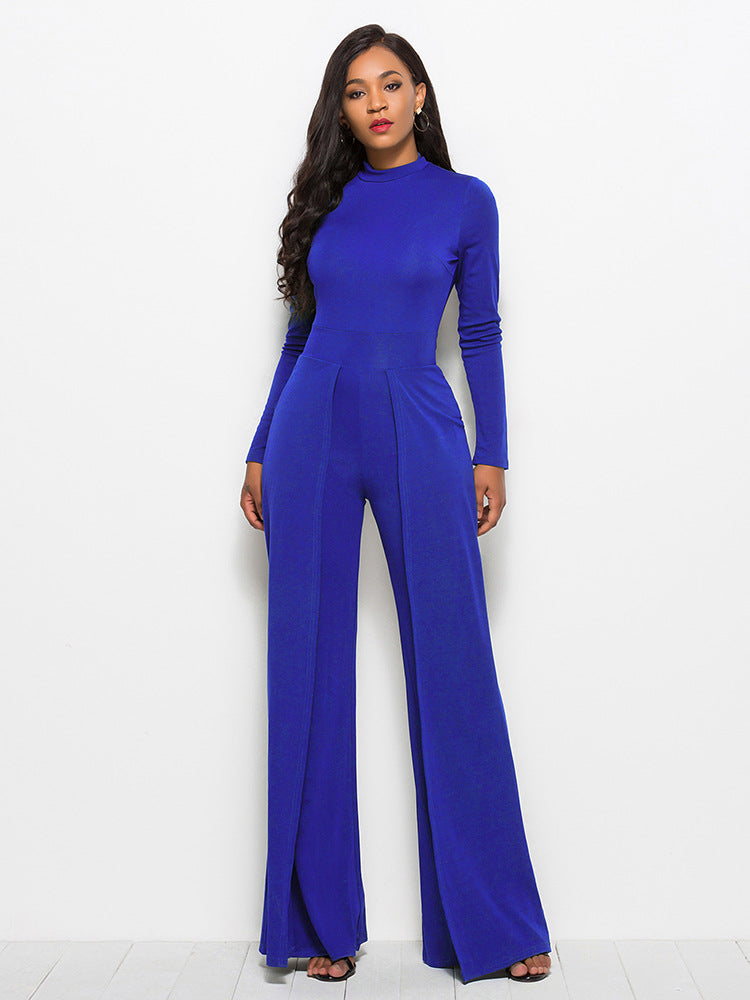 Sultry Long Sleeve Wide Leg Jumpsuit
