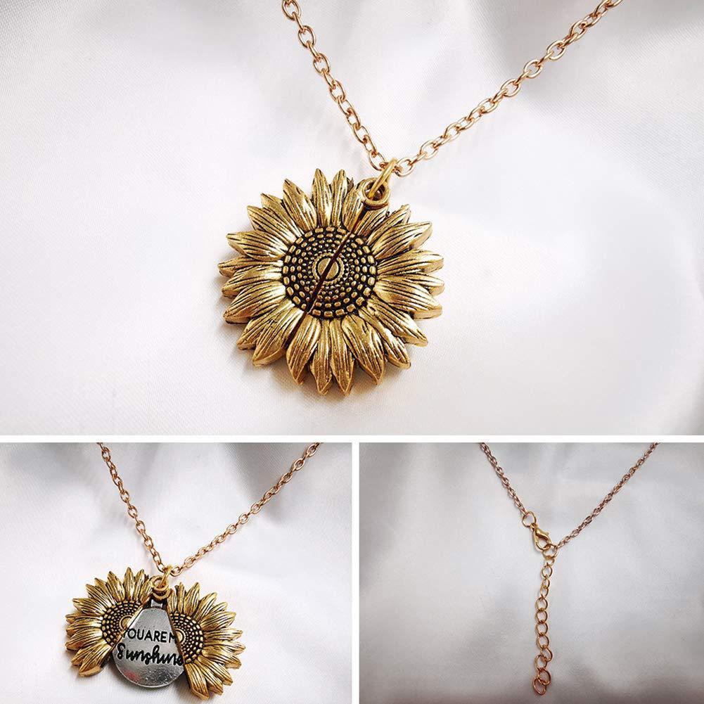 You Are My Sunshine Sunflower Necklace for Women and Men from Eternal Gleams