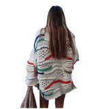 Personality Street Round Neck Tassel Color Matching Knitted Long Sleeve from Eternal Gleams