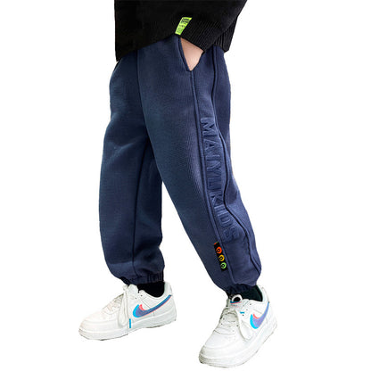 Pantalons de survêtement pour enfants hiver épaissi dans le grand