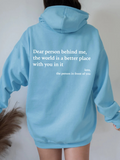 Kindness in Comfort: Plush Letter Printed Hoodie from Eternal Gleams