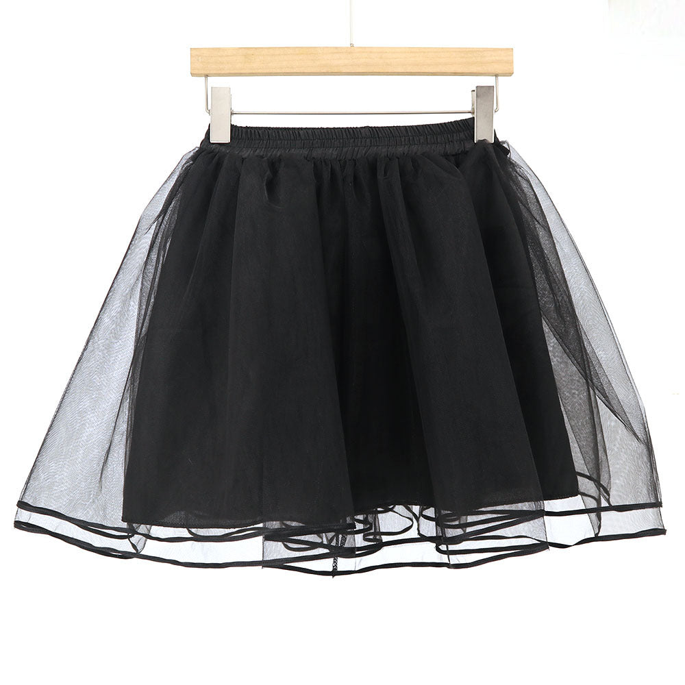 Fashion Women's High Waist Stitching Black Mesh Skirt from Eternal Gleams