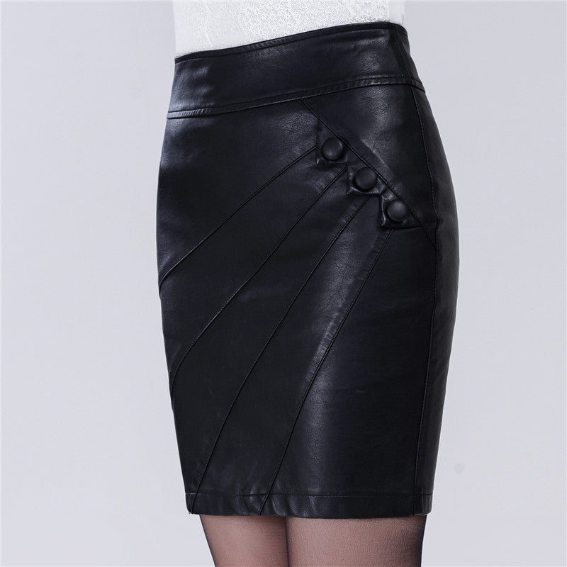 Fashion Sexy Slim High Waist PU Leather Skirt