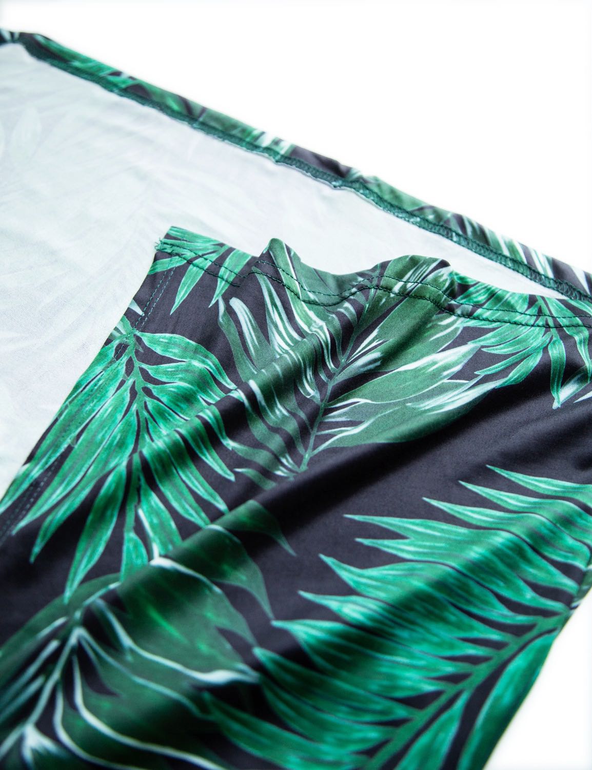 Goddess Green: Women's Bandage Swimwear with Leaf Print from Eternal Gleams