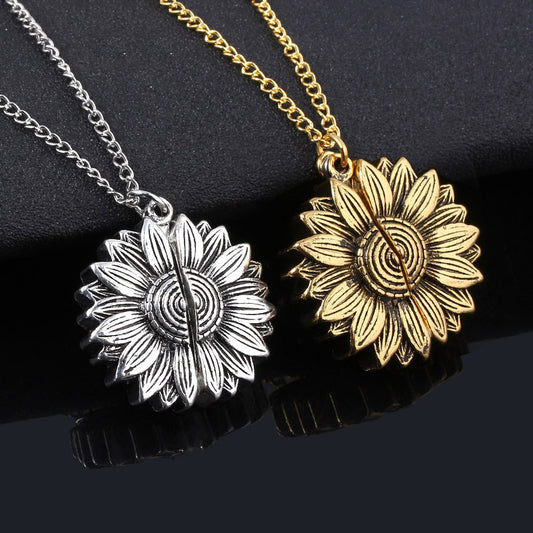 You Are My Sunshine Sunflower Necklace for Women and Men from Eternal Gleams