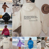 Kindness in Comfort: Plush Letter Printed Hoodie from Eternal Gleams