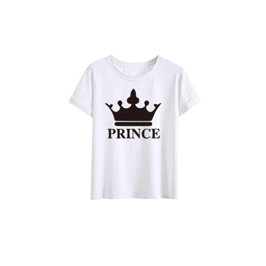 Crown King Family Summer T-Shirt - Short-Sleeved Family Wear in White