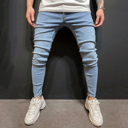 Fashion Trend Men Blue Denim Trousers