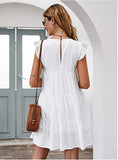 Chic Comfort: Women's Round Neck Short Sleeve Dress from Eternal Gleams