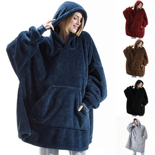 Cozy Comfort Hoodie Sweatshirt - Double-Sided Fleece