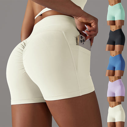 Stay Connected: Women's Yoga Shorts with Phone Pocket