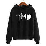 Heart Print Streetwear Hoodies Women Sweatshirt Spring Autumn Long Sleeve Hoodie Clothes from Eternal Gleams