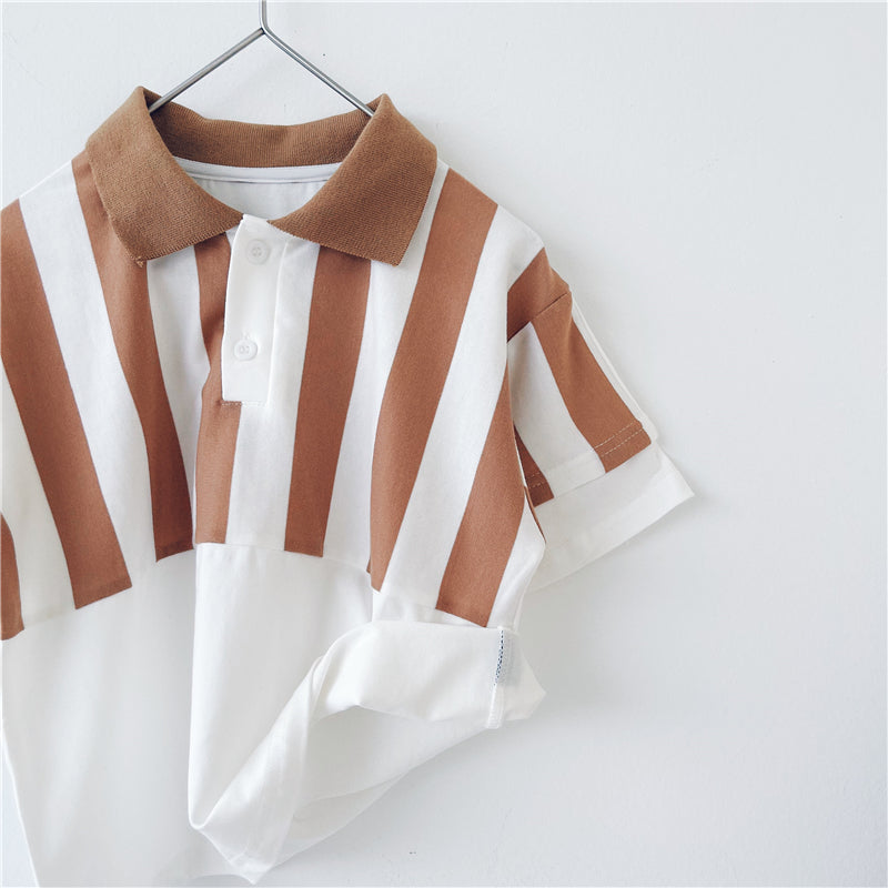 Summer Boy Striped T-shirt Short Sleeve Top from Eternal Gleams