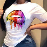 Kiss ME Colorful White With Printed Pattern Short Sleeve from Eternal Gleams