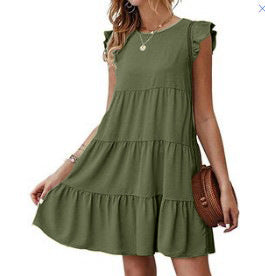 Chic Comfort: Women's Round Neck Short Sleeve Dress from Eternal Gleams