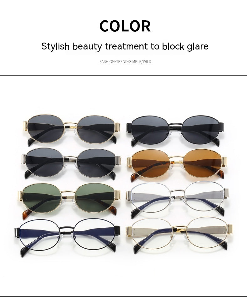 Chic Oval Frame Retro Sunglasses", "UV Protection Metal Frame Sunglasses", "Stylish Vintage Oval Sunglasses for Women