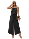 Casual Wide Leg Sleeveless Jumpsuit for Women in black from Eternal Gleams