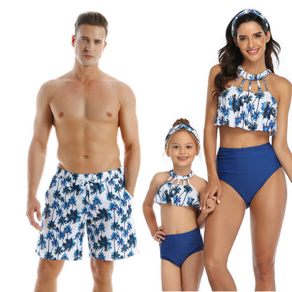 Wave Riders: Matching Parent-Child Swimwear Set