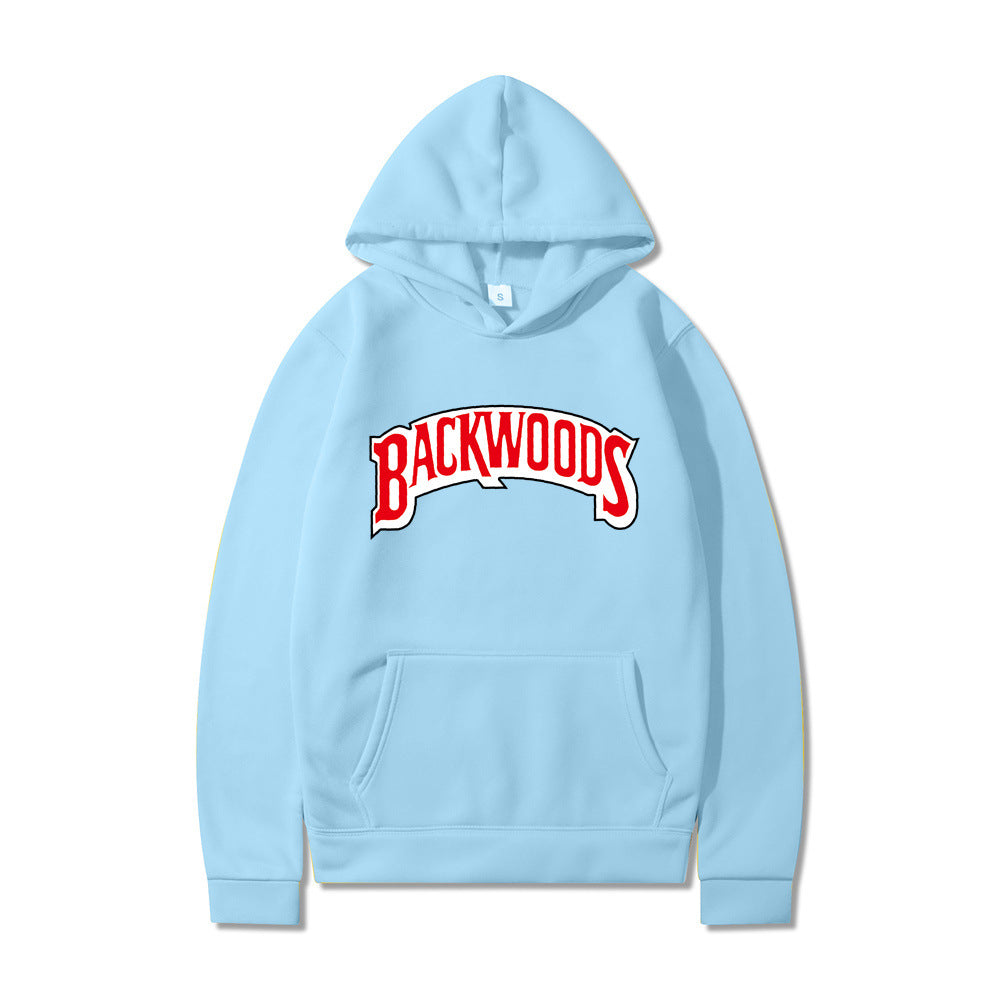 Wildfire Spirit: BACKWOODS Printed Sports Hoodie from Eternal Gleams