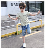 Children Clothing Summer Boys T-shirtDenim Shorts 2pcs from Eternal Gleams