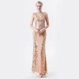 Glamourous Sequined Deep V Dress from Eternal Gleams