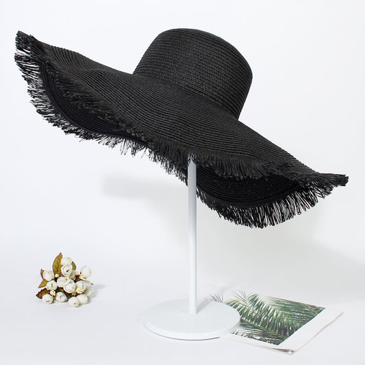 Women's Big Brim Beach Sun Hat - Woven Straw Design from Eternal Gleams