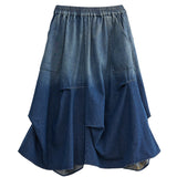 Gradient Color Denim Skirt For Women from Eternal Gleams