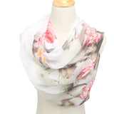 Blossom Breeze: Retro Ethnic Georgette Scarf Shawl from Eternal Gleams