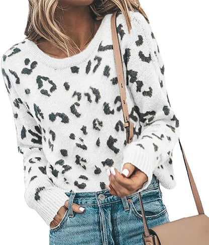 Leopard Chic: Mohair Knit Women's Sweater from Eternal Gleams