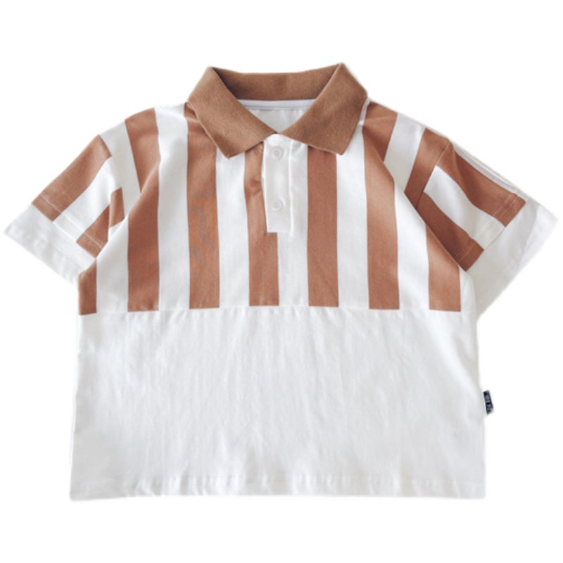 Summer Boy Striped T-shirt Short Sleeve Top from Eternal Gleams