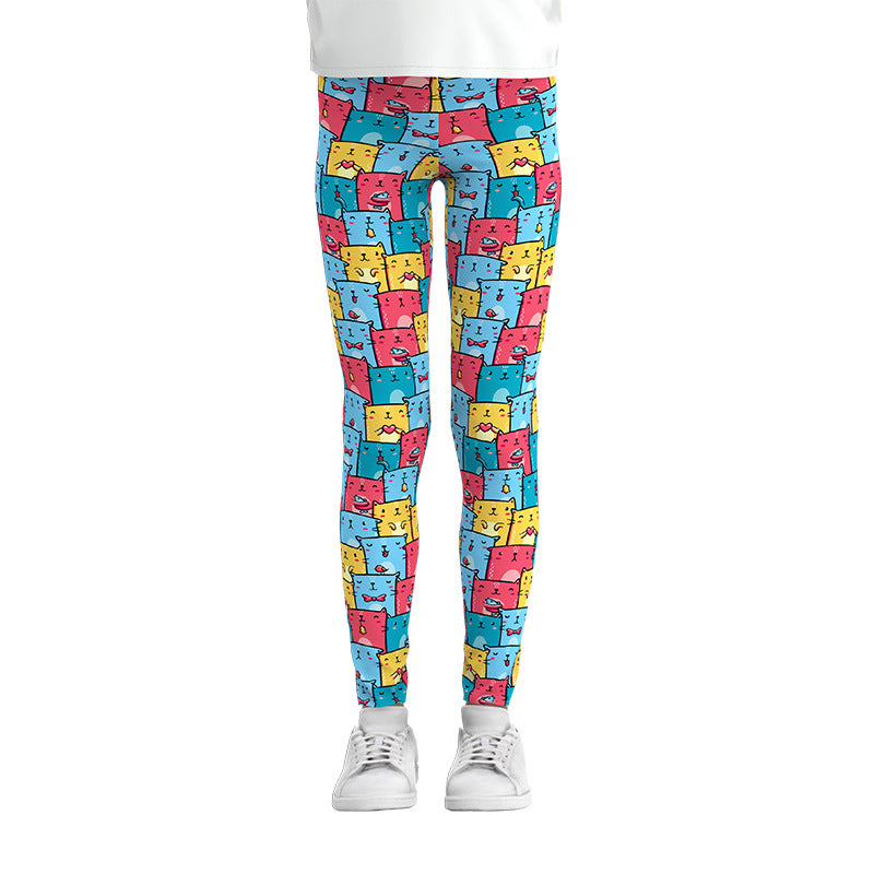 Whimsy Wonderland: Digital Print Girls Leggings from Eternal Gleams