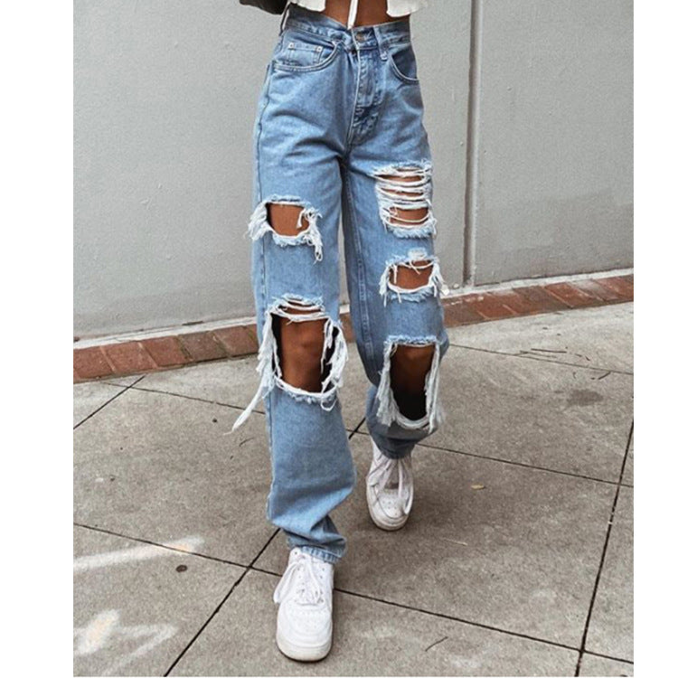 Women Jeans Ripped Slimming Washed Women's Jeans Trousers from Eternal Gleams