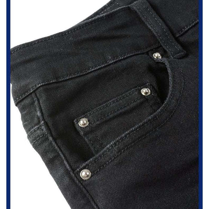 Black Patch Pleated Jeans For Men