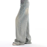 Retro Denim American Style Loose Slimming Mop Wide Leg Pants from Eternal Gleams